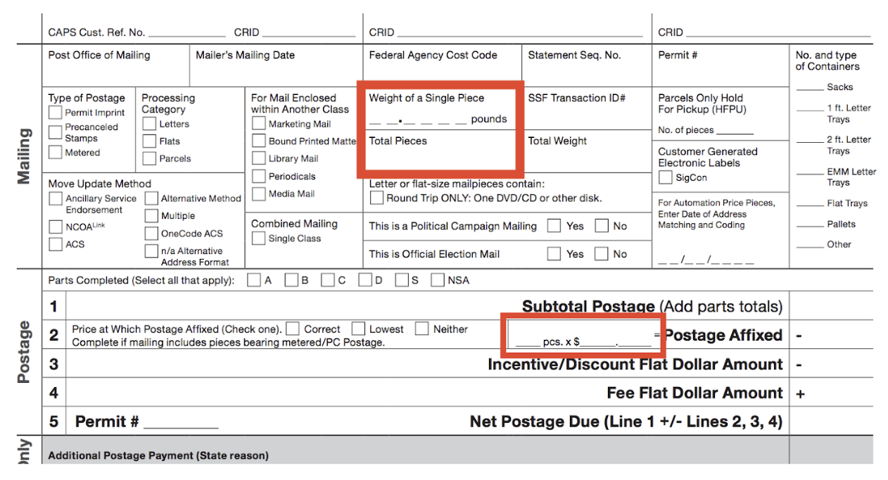 First Class Mail And Eddm Retail Chart