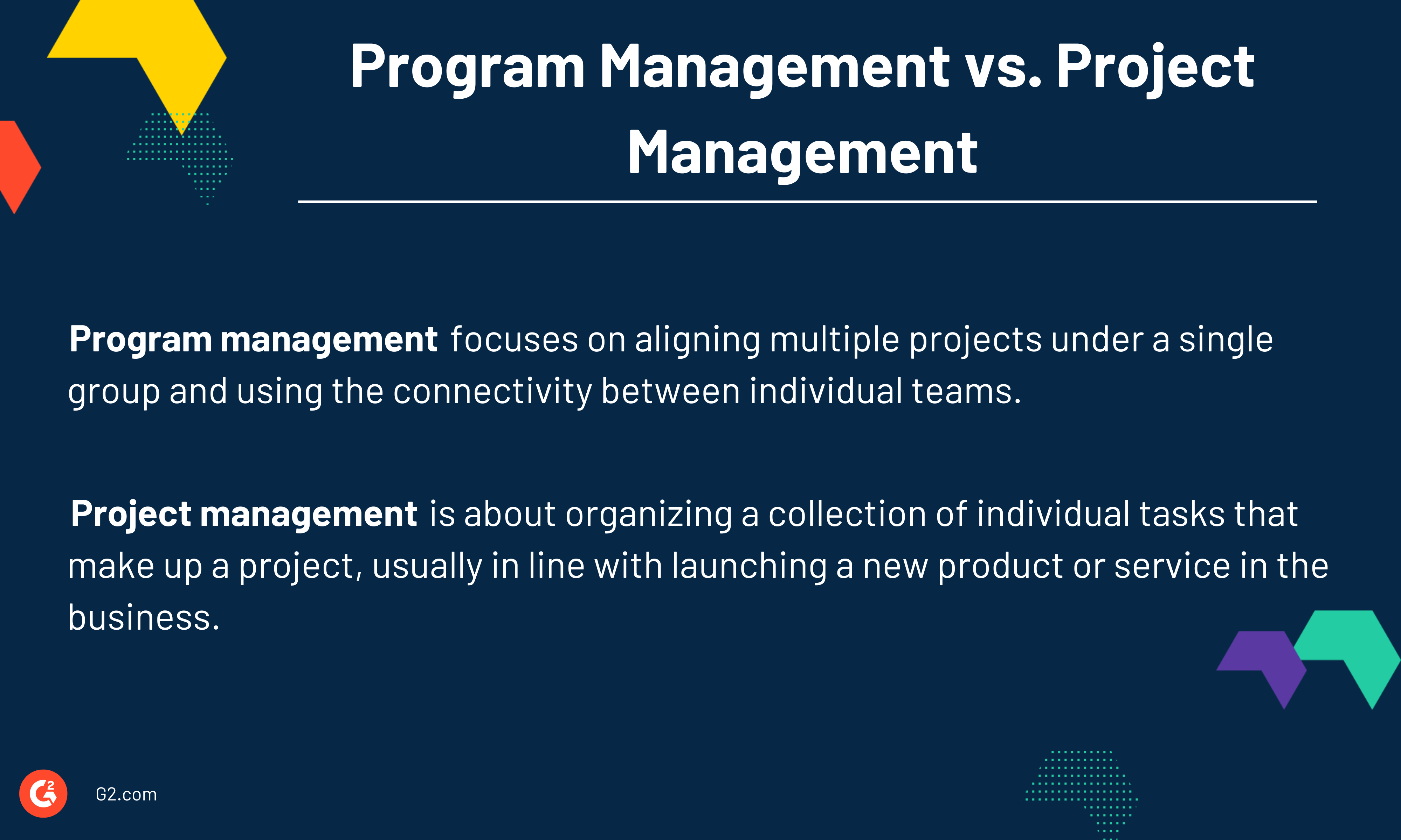 Program Management vs. Project Management