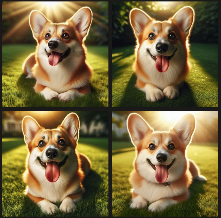 AI image of a corgi on a lawn