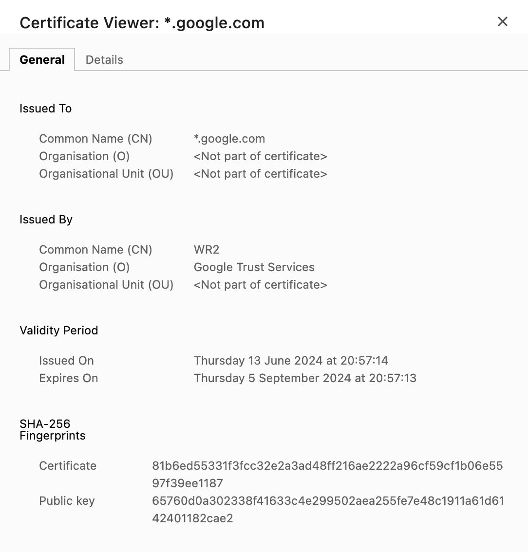 SSL certificate example