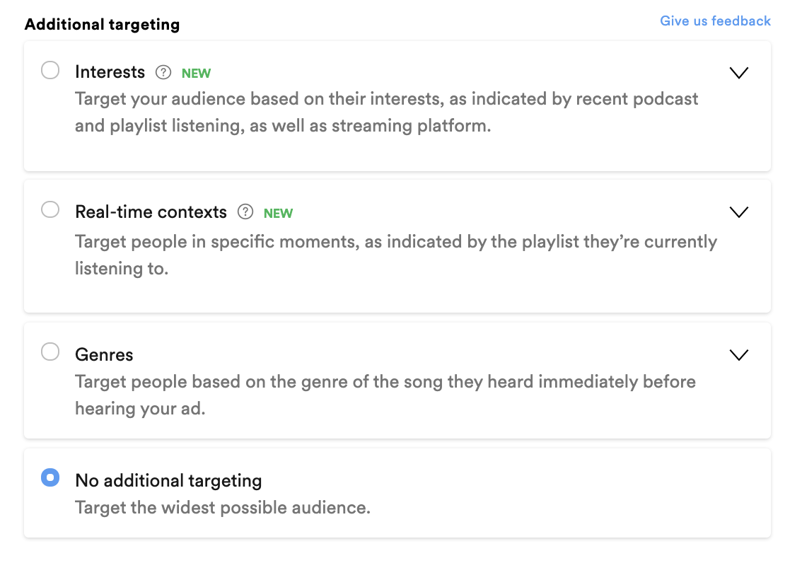 Spotify Targeting Options