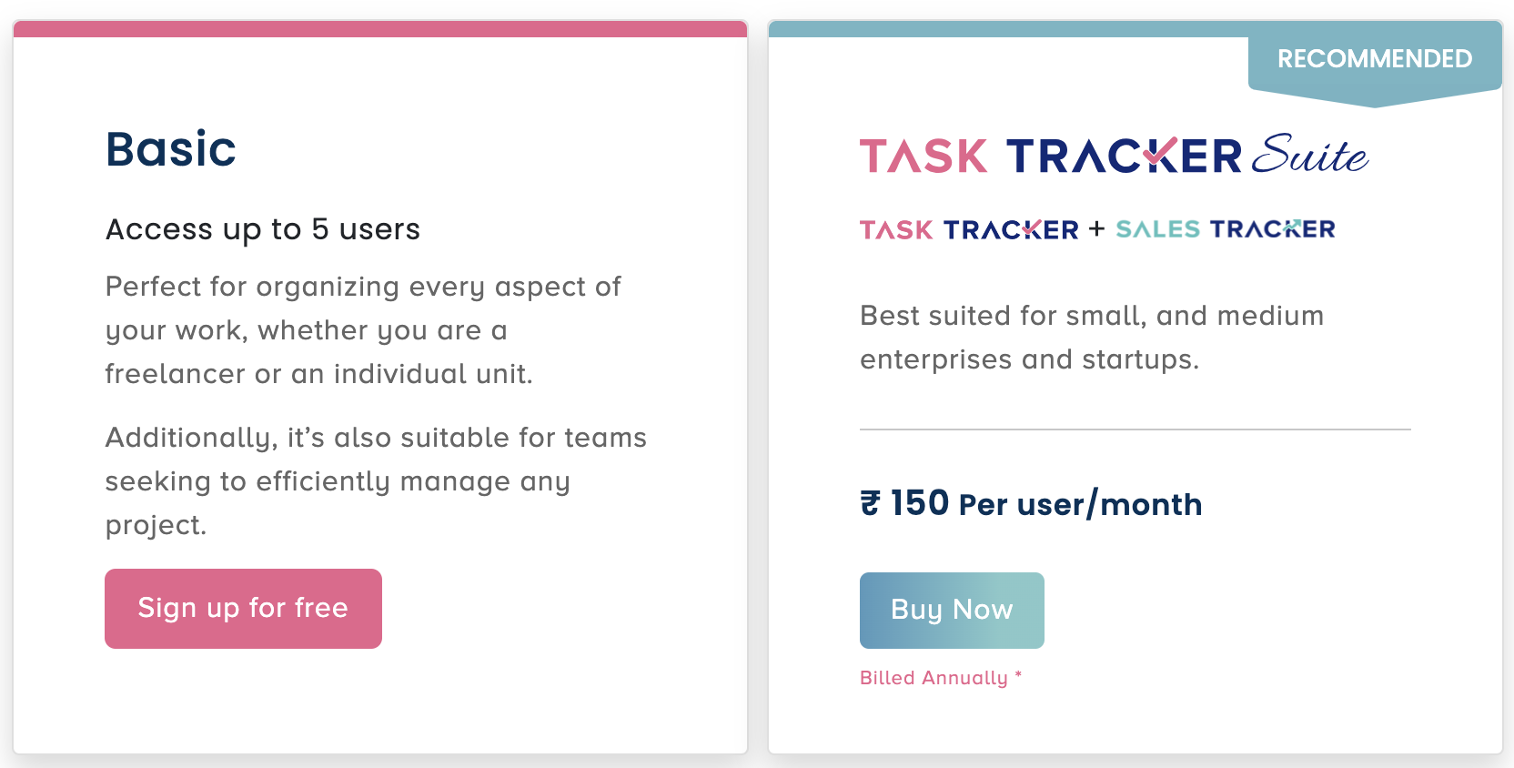 Task Tracker pricing