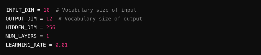 Define hyperparameters