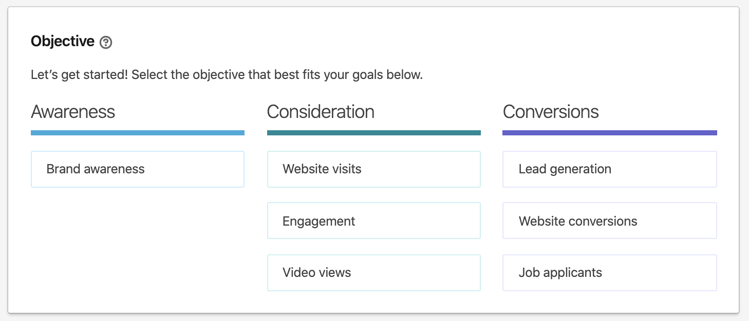 types of linkedin campaign objectives