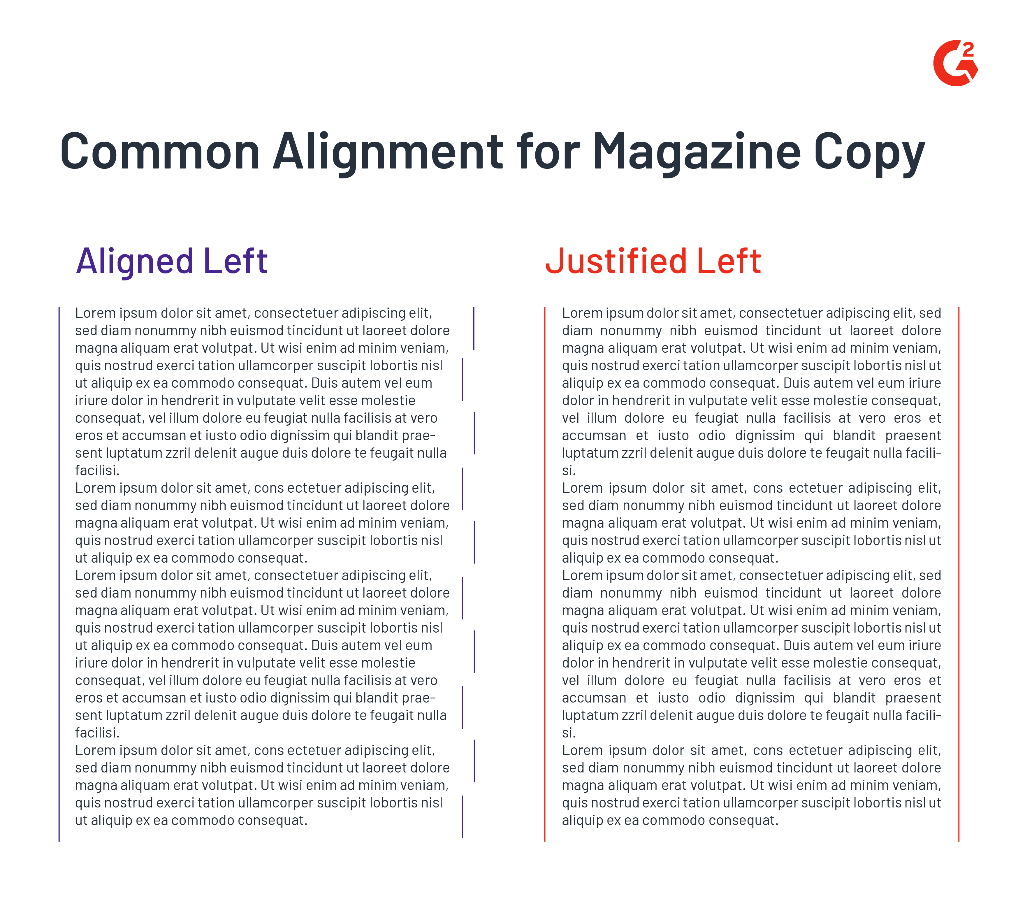 magazine copy alignment