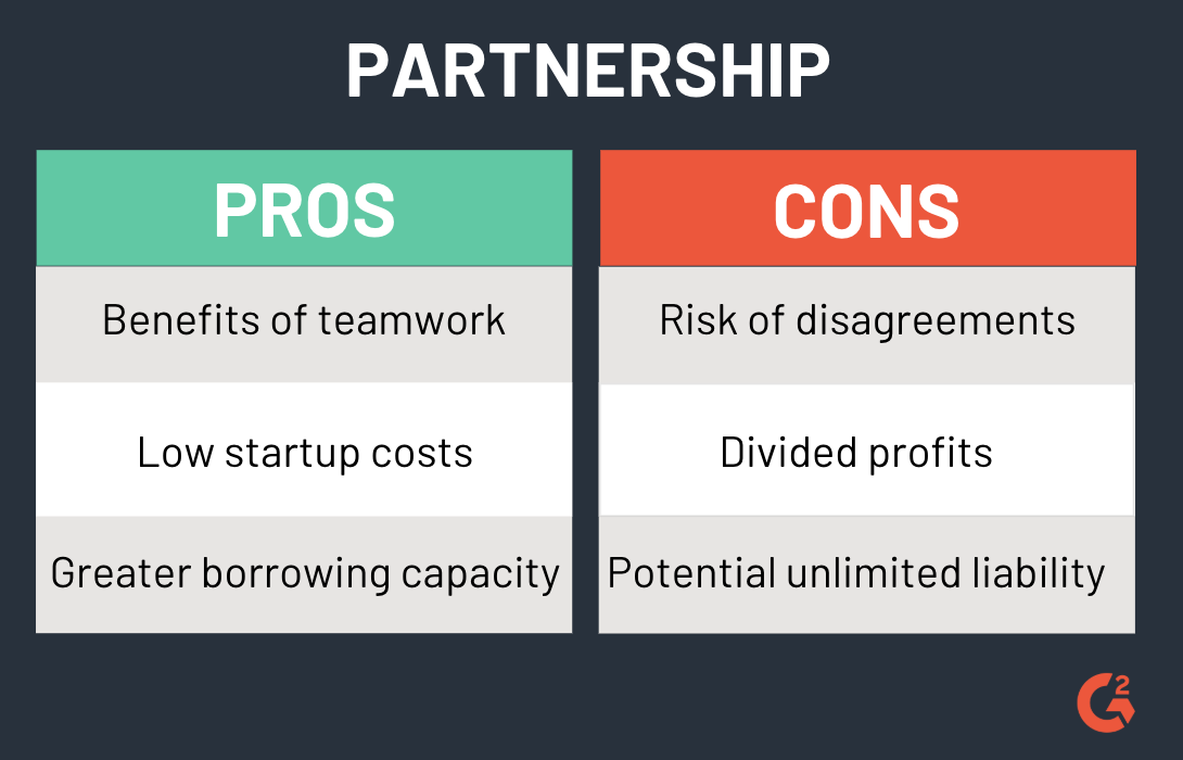 pros cons of business partnership