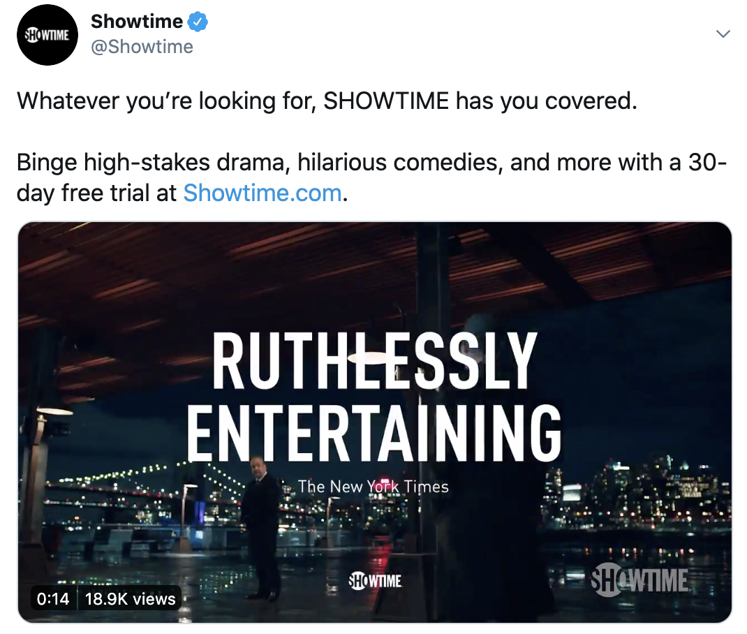 twitter ad example offering a free trial