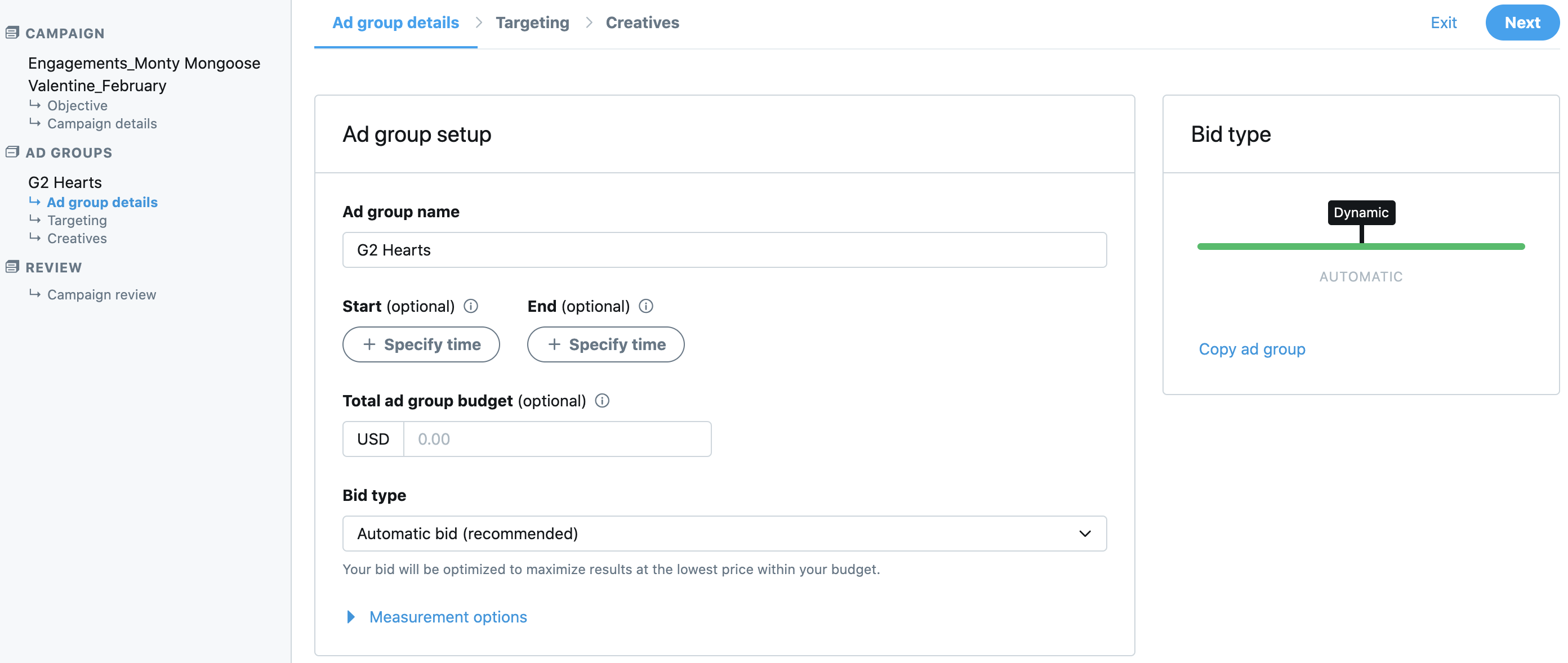 how to create an ad group in twitter